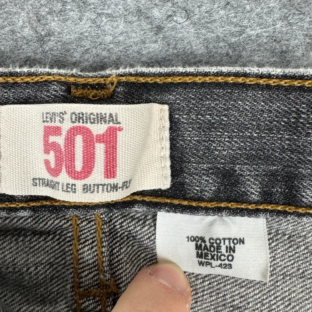 Levis 501 Mens Jeans Gray Straight Leg‎ Button Fly Denim Pants W30 L32 Y2K 2009